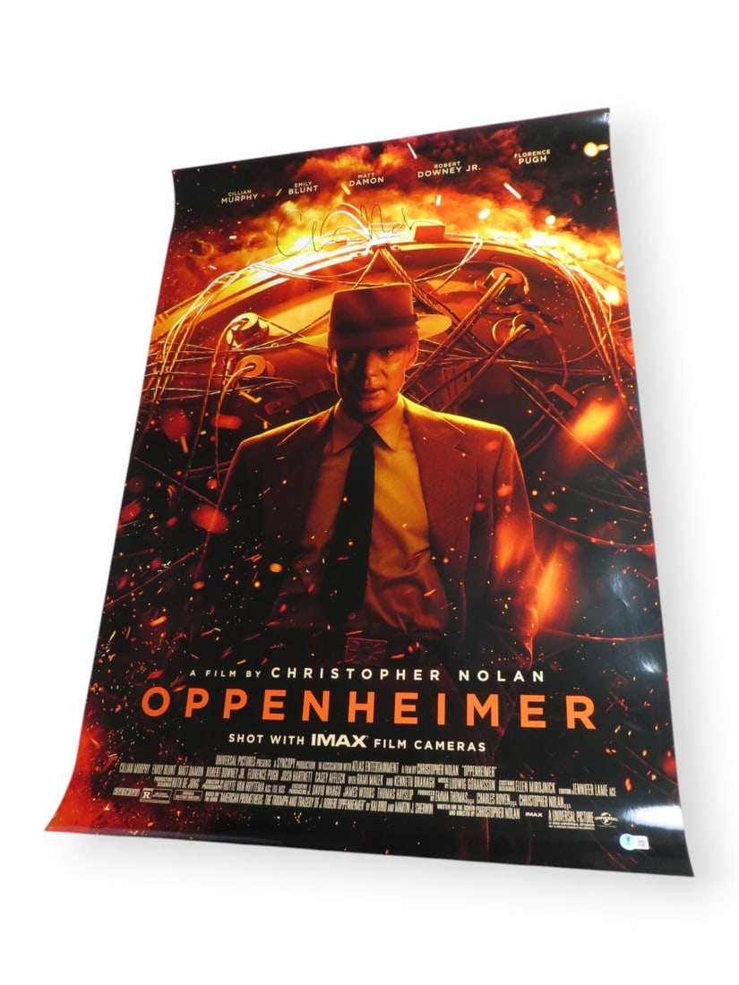 Christopher Nolan Autographed 27x40 Oppenheimer Poster Beckett Certified (1 of 3)