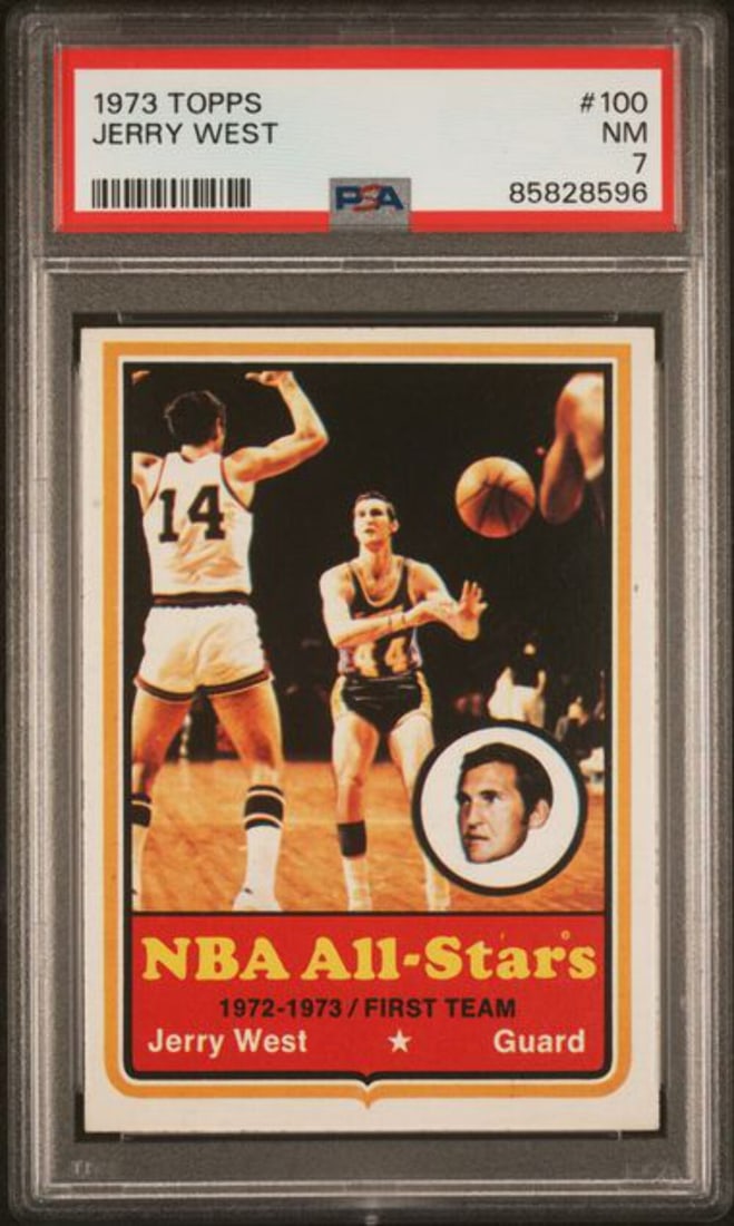 1973 Topps Jerry West #100 Basketball Card PSA 7 Los Angeles Lakers (1 of 2)