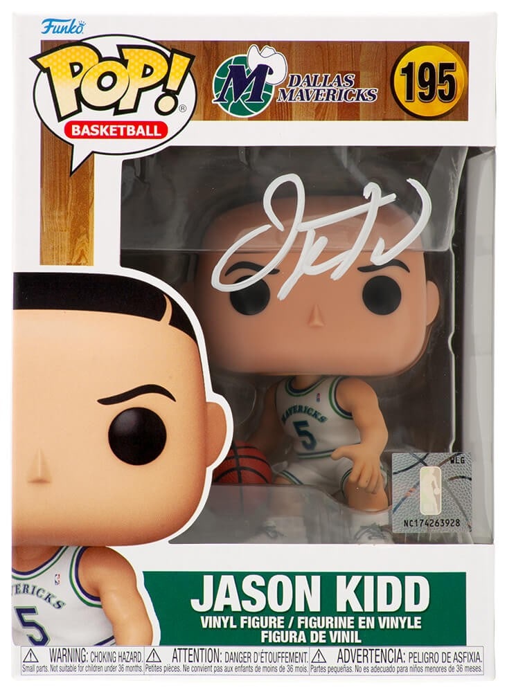 Jason Kidd Signed Dallas Mavericks Funko Pop Doll #195 with COA: Jason Kidd Signed Dallas Mavericks Funko Pop Doll #195 with COA Jason Kidd Signed Dallas Mavericks Funko Pop Doll #195 with COA Celebrate the legacy of basketball legend Jason Kidd with this signed Da