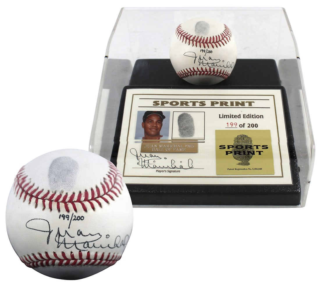 Juan Marichal Signed Limited Edition Thumbprint Baseball #200 with Display Case BAS (1 of 4)