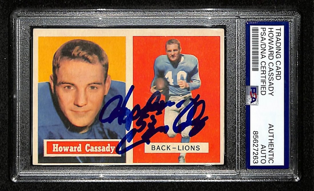 Howard Cassady Signed 1957 TOPPS Rookie Card #80 Detroit Lions PSA/DNA (1 of 2)