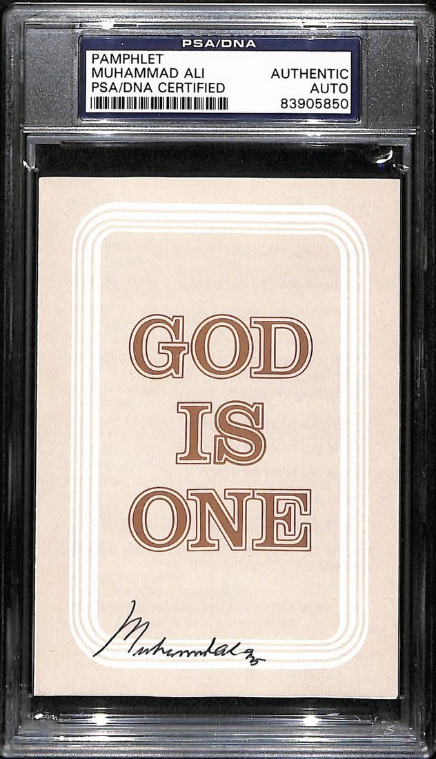 Muhammad Ali Signed 3.5x5 Islamic Tract PSA/DNA Authenticated (1 of 2)