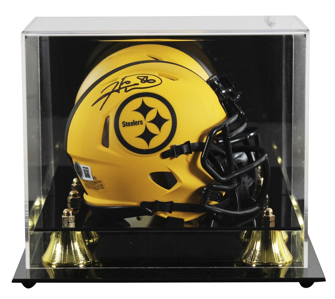 Hines Ward Signed Pittsburgh Steelers Rave Speed Mini Helmet BAS Witnessed (1 of 3)