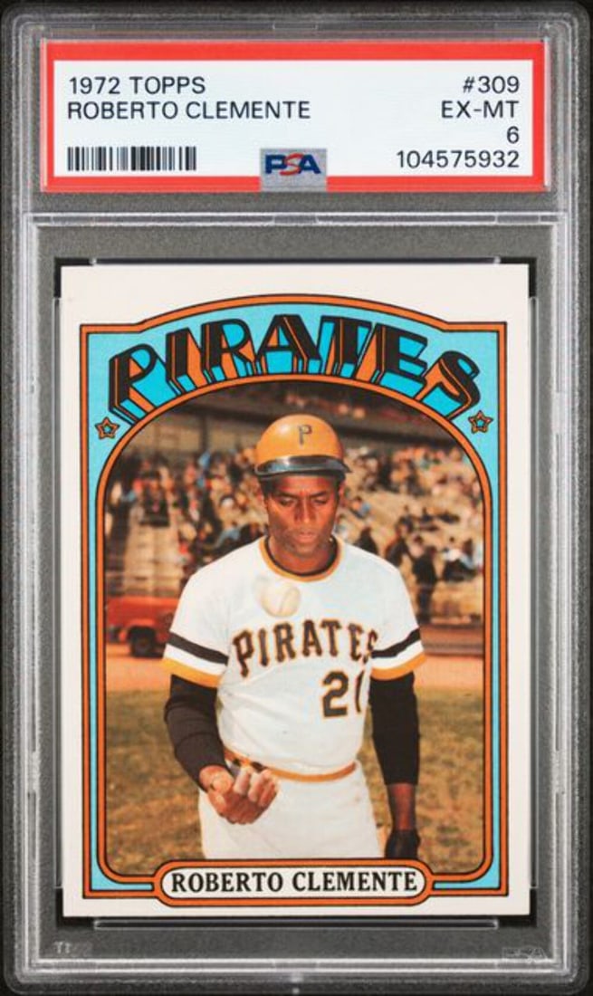 1972 Topps Roberto Clemente #309 Baseball Card PSA 6 Authenticated (1 of 2)