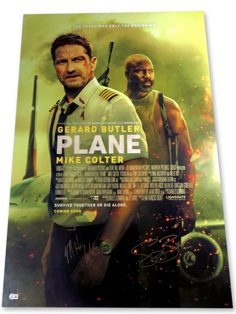Gerald Butler Mike Colter Signed 27x40 Movie Poster Beckett Authenticated (1 of 2)