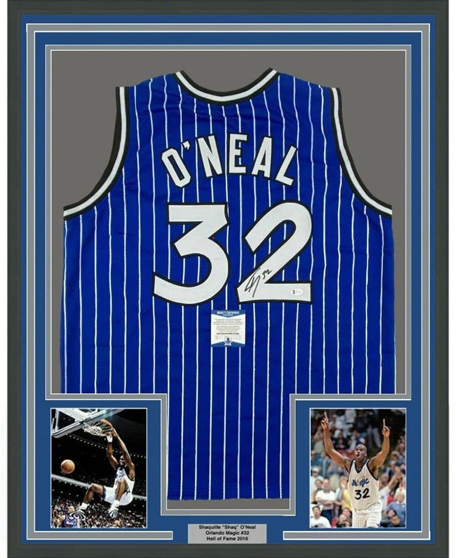 Framed Autographed Shaquille O'Neal Orlando Magic Jersey Beckett COA (1 of 2)