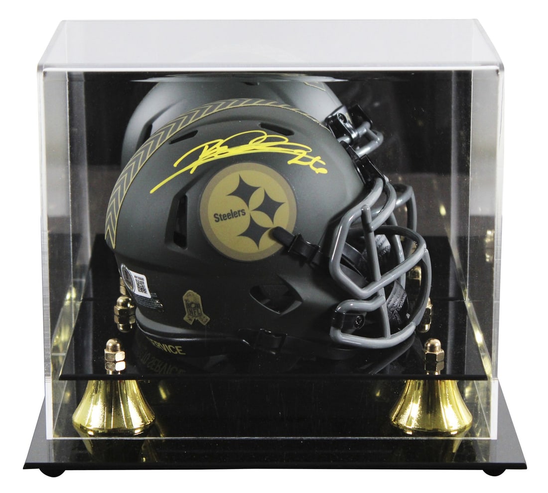 Rod Woodson Signed Pittsburgh Steelers Mini Helmet BAS Witnessed with Case (1 of 3)