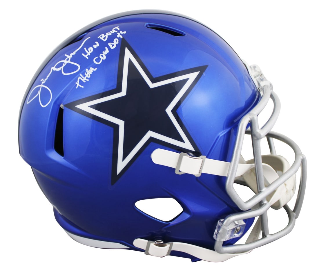 Dallas Cowboys Jimmy Johnson Signed Full Size Flash Helmet BAS Authenticated (1 of 3)