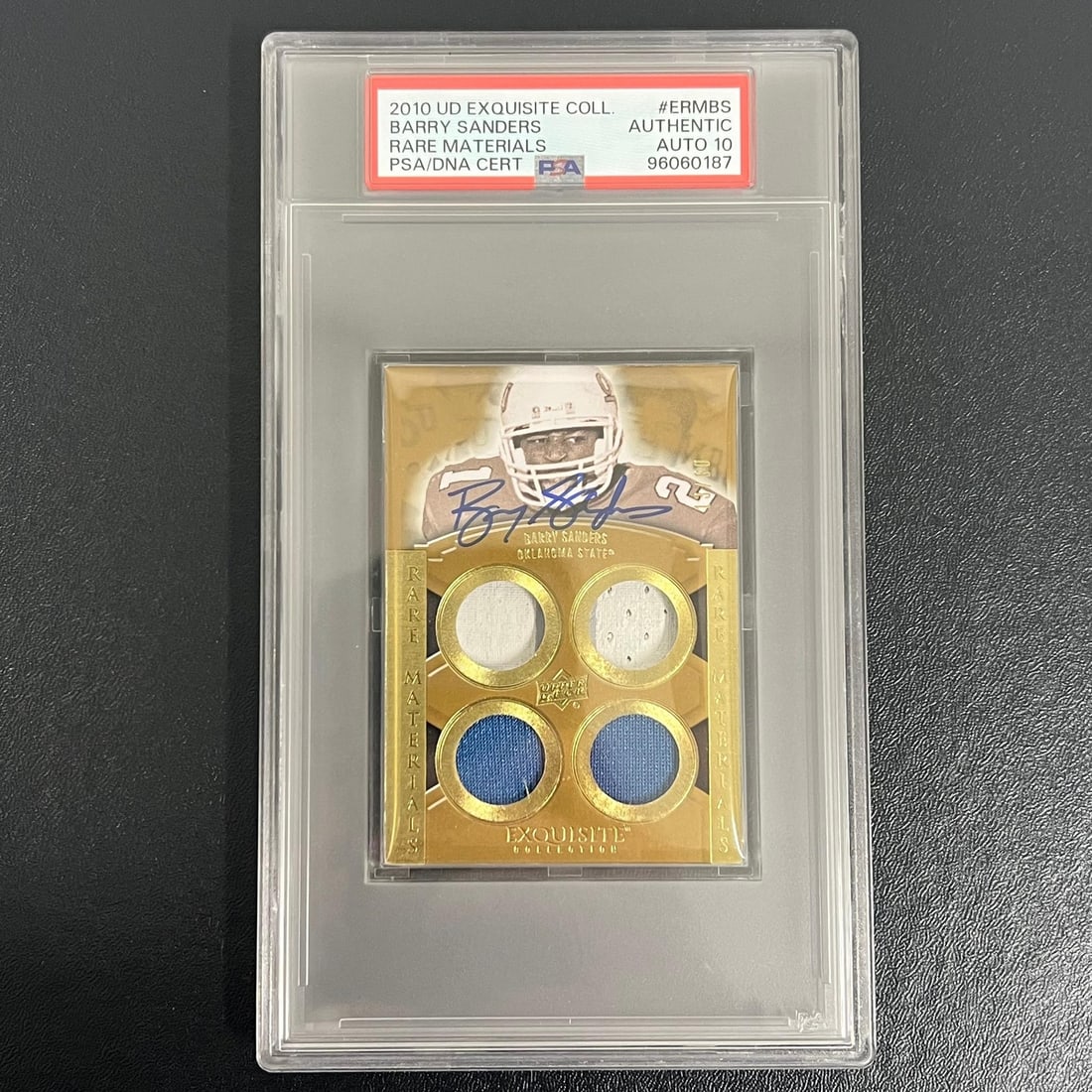 2010 Upper Deck Exquisite Barry Sanders Signed PSA AUTO 10 Lions Card (1 of 2)