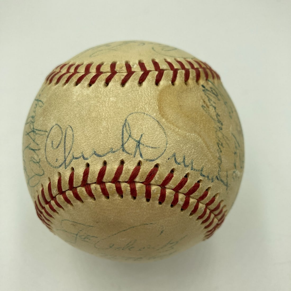 Hank Aaron 1960 Milwaukee Braves Team Signed Baseball with JSA COA (1 of 13)