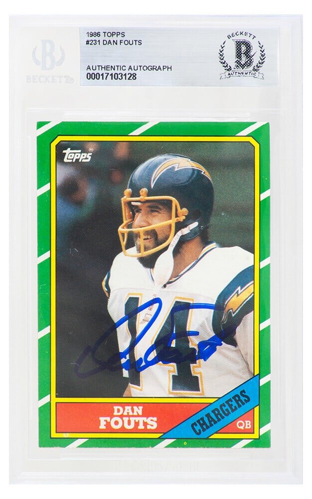 Dan Fouts Signed 1986 Topps Chargers Card #231 Beckett Authenticated (1 of 2)