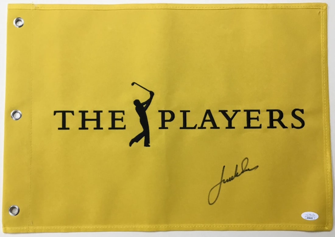 Jordan Spieth Signed The Players Yellow Pin Flag JSA Certified: Jordan Spieth Signed The Players Yellow Pin Flag JSA Certified Celebrate the legacy of PGA star Jordan Spieth with this officially licensed yellow pin flag from The Players Championship. This unique p