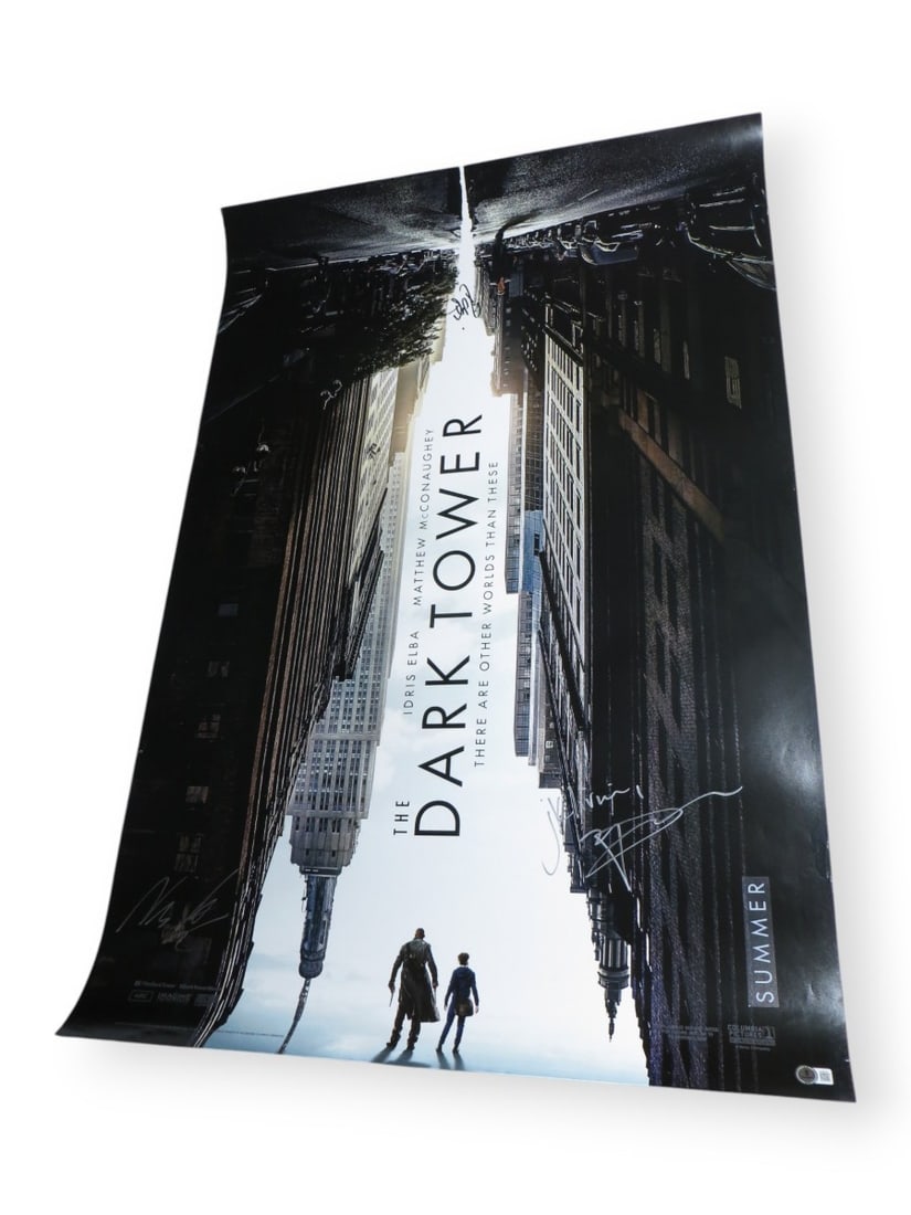 The Dark Tower Autographed 27x40 Poster Beckett Authenticated McConaughey Elba Arcel (1 of 5)