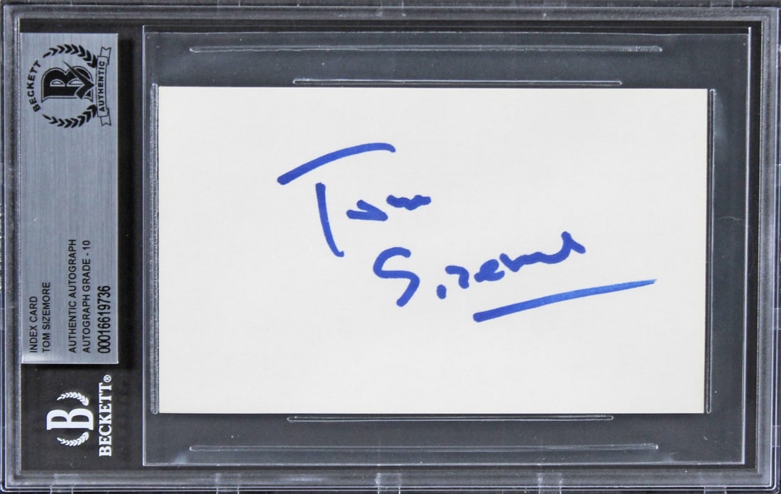 Tom Sizemore Signed 3x5 Index Card Gem Mint 10 Beckett Authenticated (1 of 2)