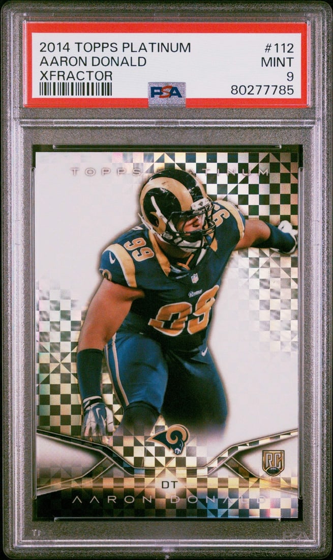 2014 Topps Platinum Aaron Donald #112 Xfractor Rookie Card PSA 9 (1 of 2)