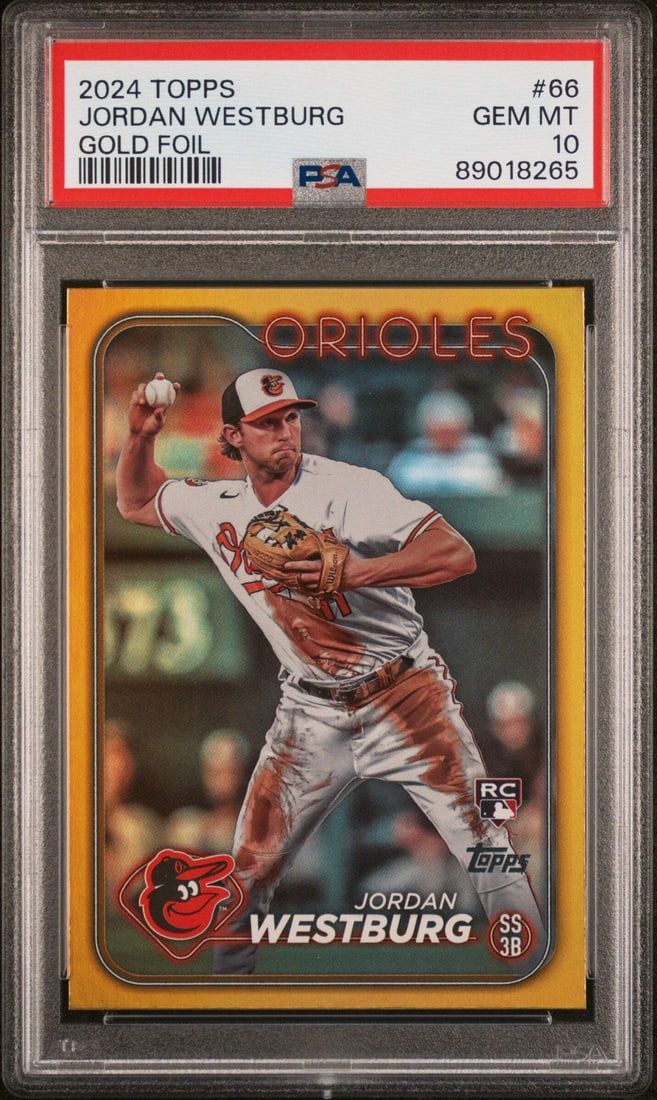 2024 Topps Jordan Westburg #66 Gold Foil Rookie Baseball Card PSA 10 (1 of 2)