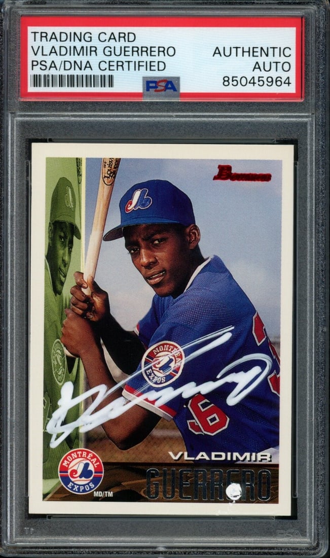 Vladimir Guerrero Autographed 1995 Bowman Rookie Card #90 PSA/DNA Montreal Expos (1 of 2)