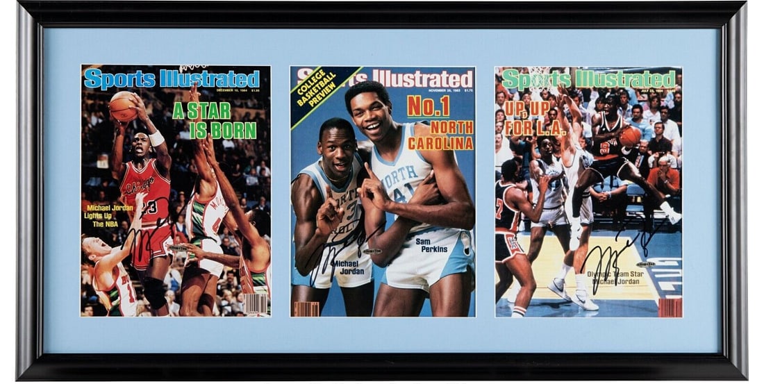 Michael Jordan Signed Sports Illustrated Covers Display PSA DNA UDA 3 Piece Lot (1 of 16)