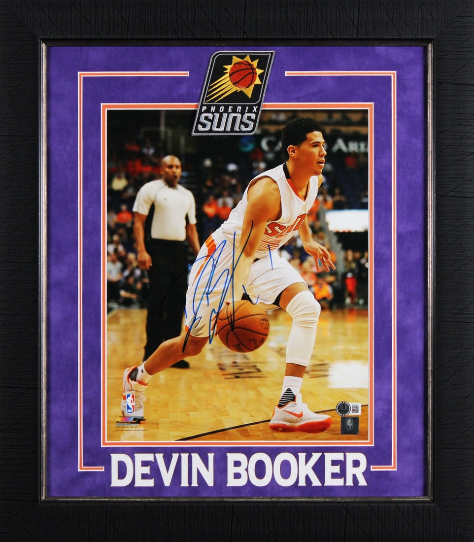 Devin Booker Signed 11x14 Framed Photo Phoenix Suns BAS Authenticated (1 of 2)
