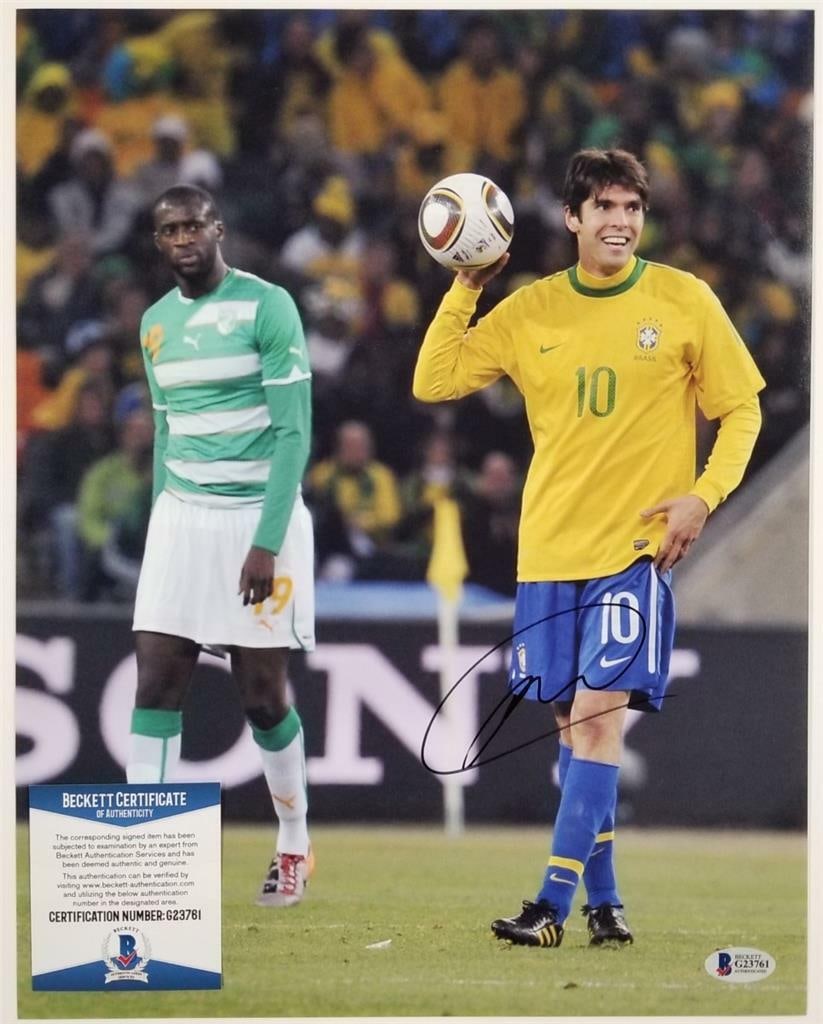 Ricardo Kaka Signed 11x14 Photo Brazil Soccer Beckett Authenticated (1 of 3)