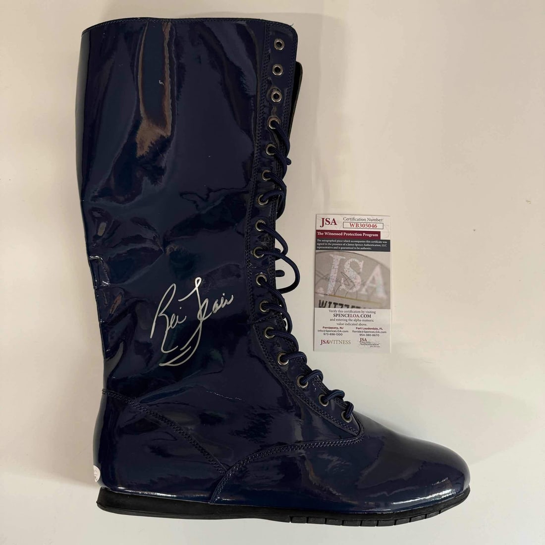 Ric Flair Autographed Navy Wrestling Boot JSA Certified WWE WWF (1 of 2)
