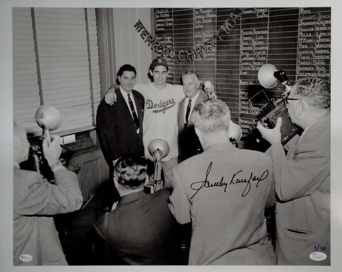 Sandy Koufax Autographed 16x20 Photo Dodgers JSA Certified (1 of 5)