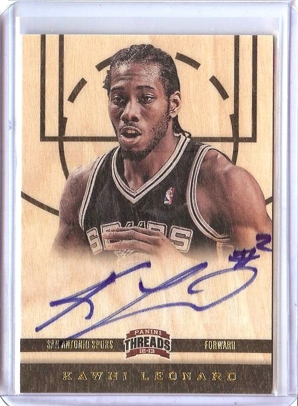 Kawhi Leonard 2012-13 Panini Threads Rookie Autograph Card Spurs (1 of 2)