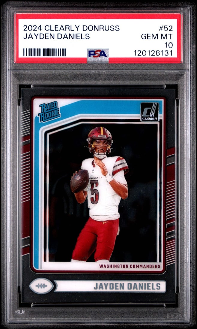 2024 Panini Clearly Donruss Jayden Daniels #52 RC PSA 10 Football Card (1 of 2)