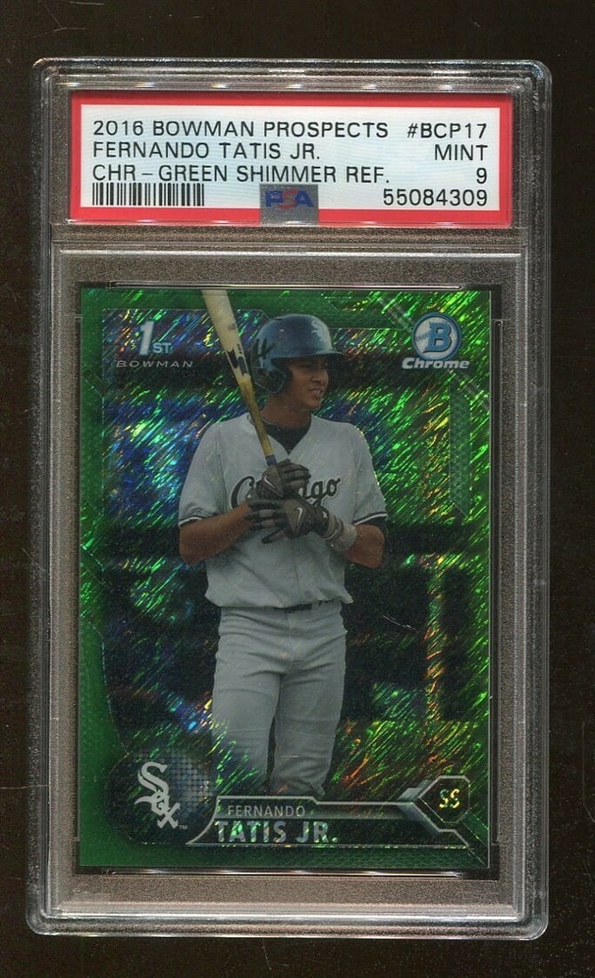 Fernando Tatis Jr. 2016 Bowman Prospects Rookie Green Refractor /99 PSA 9 (1 of 2)