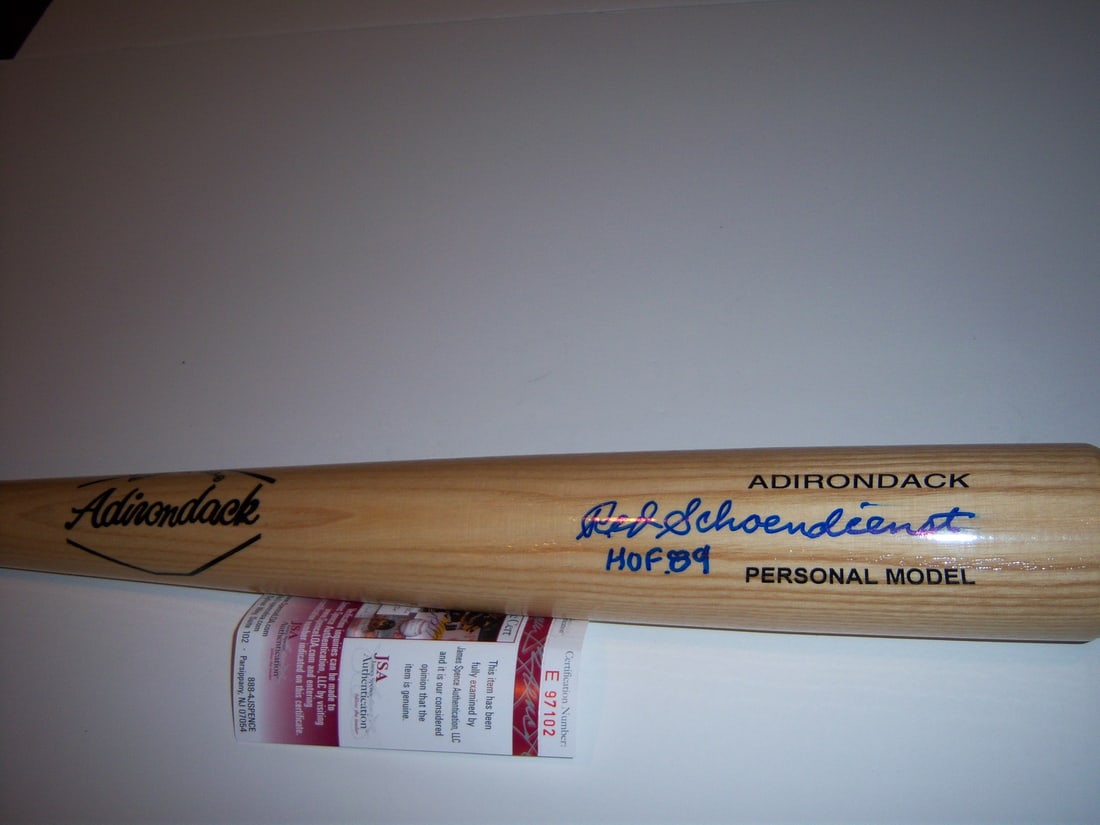 Red Schoendienst Signed Big Stick Bat JSA COA St Louis Cardinals HOF 89 (1 of 1)