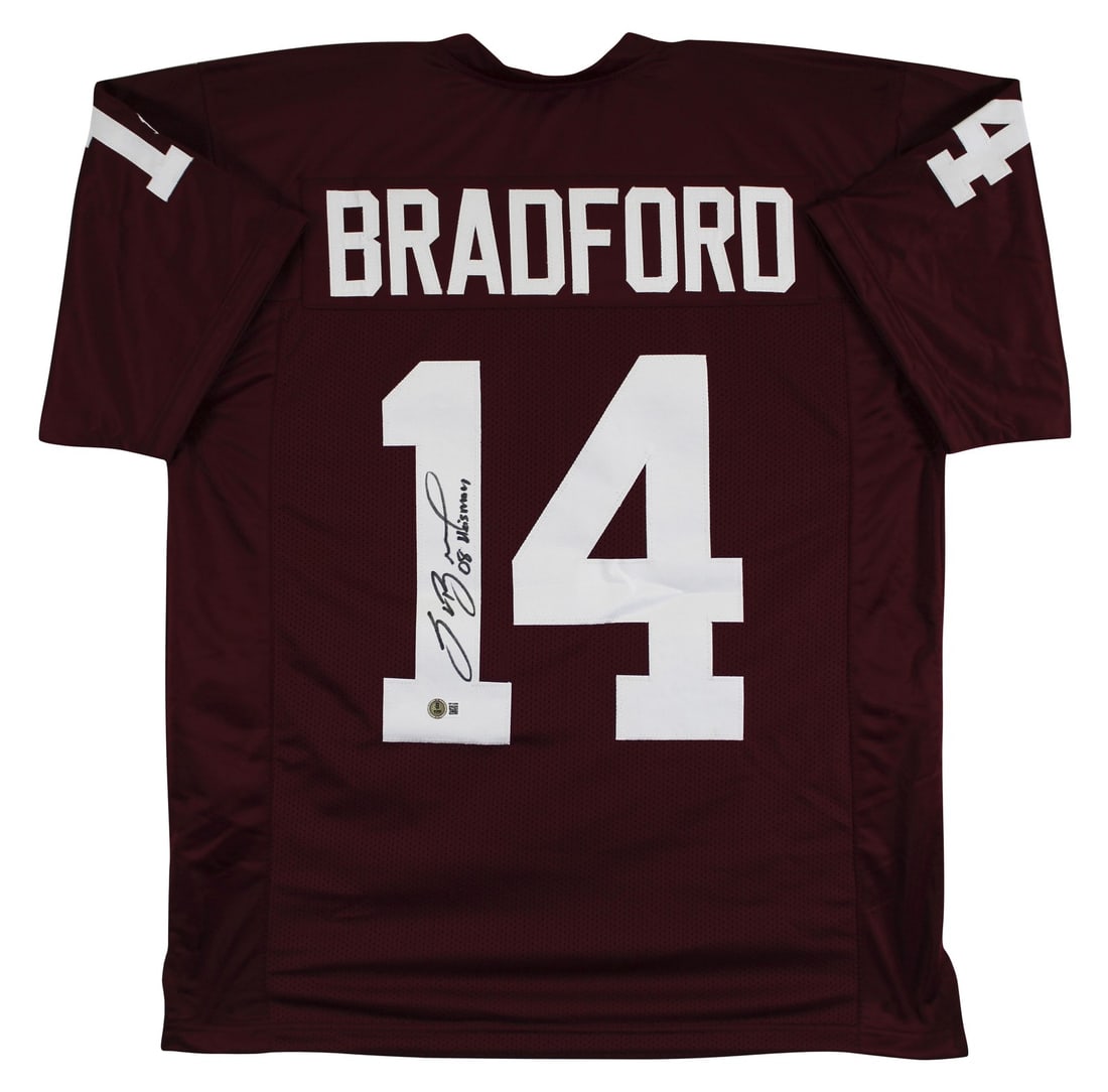Sam Bradford Signed Oklahoma Sooners Maroon Jersey 2008 Heisman BAS Authenticated (1 of 3)