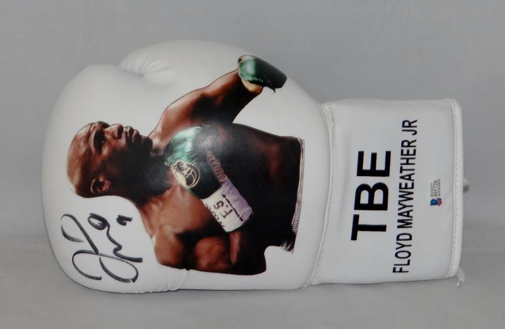 Floyd Mayweather Signed White Boxing Glove TBE Beckett Certified (1 of 3)