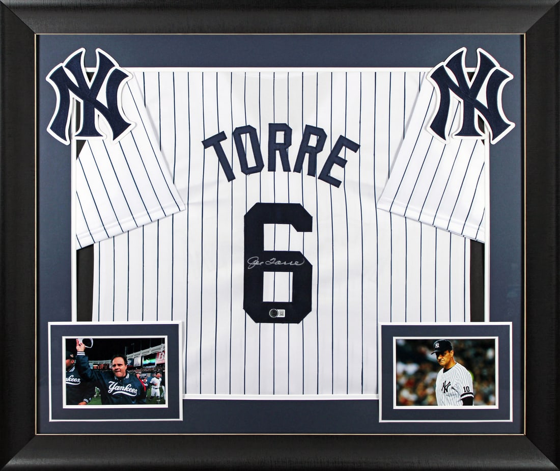 Joe Torre Signed Framed Jersey New York Yankees BAS Witnessed (1 of 2)