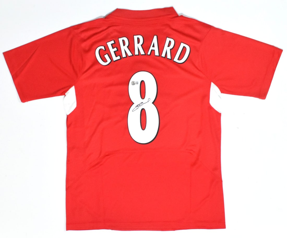 Steven Gerrard Signed Liverpool #8 Home Jersey Beckett Holo (1 of 3)