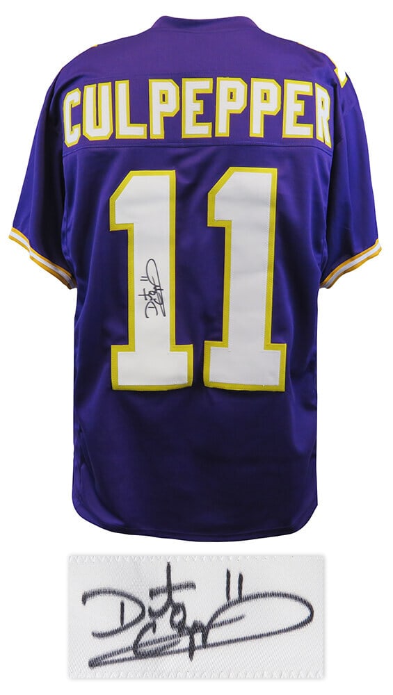 Daunte Culpepper Signed Vikings Purple Throwback Jersey with COA (1 of 2)