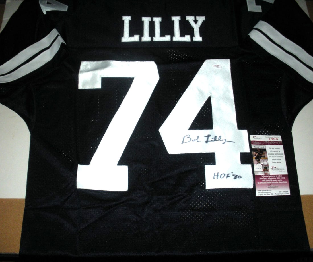 Bob Lilly Signed Dallas Cowboys Russell Jersey HOF 1980 JSA COA (1 of 2)