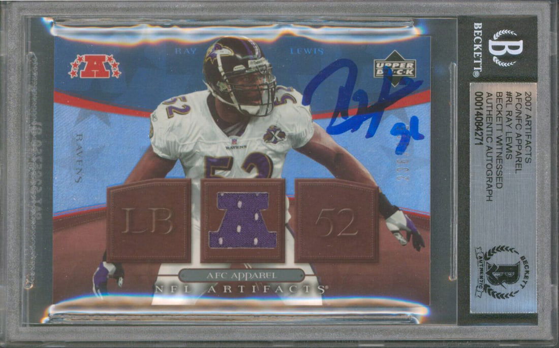 Ray Lewis Autographed 2007 Artifacts #RL 236/325 Card Beckett Authenticated (1 of 2)