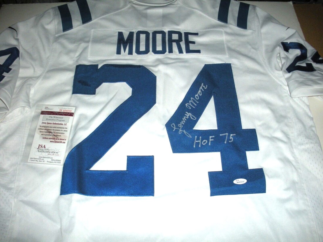 Lenny Moore Signed Nike Jersey Baltimore Colts Beckett Authenticated (1 of 2)