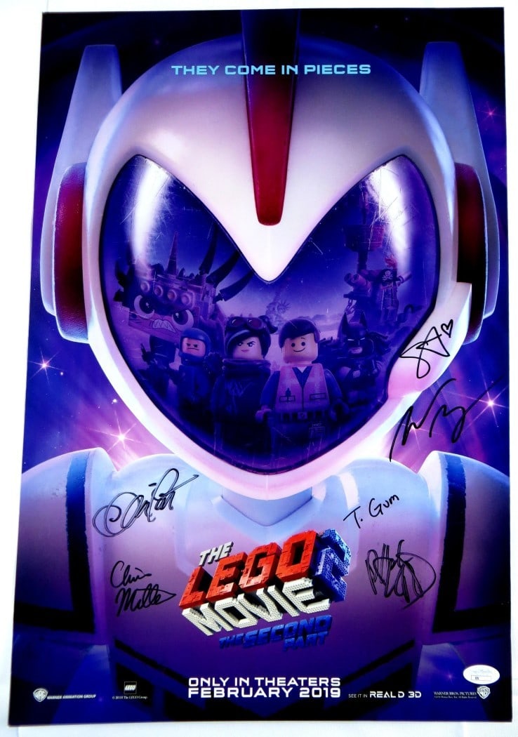 Lego Movie 2 Autographed 13X20 Poster 5 Signatures JSA Authenticated (1 of 2)
