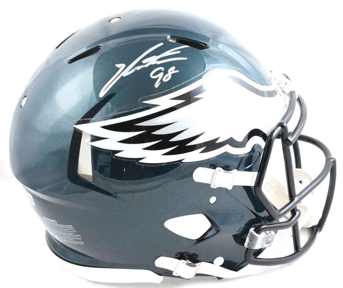 Jalen Carter Autographed Philadelphia Eagles Authentic Helmet with Beckett Hologram (1 of 5)