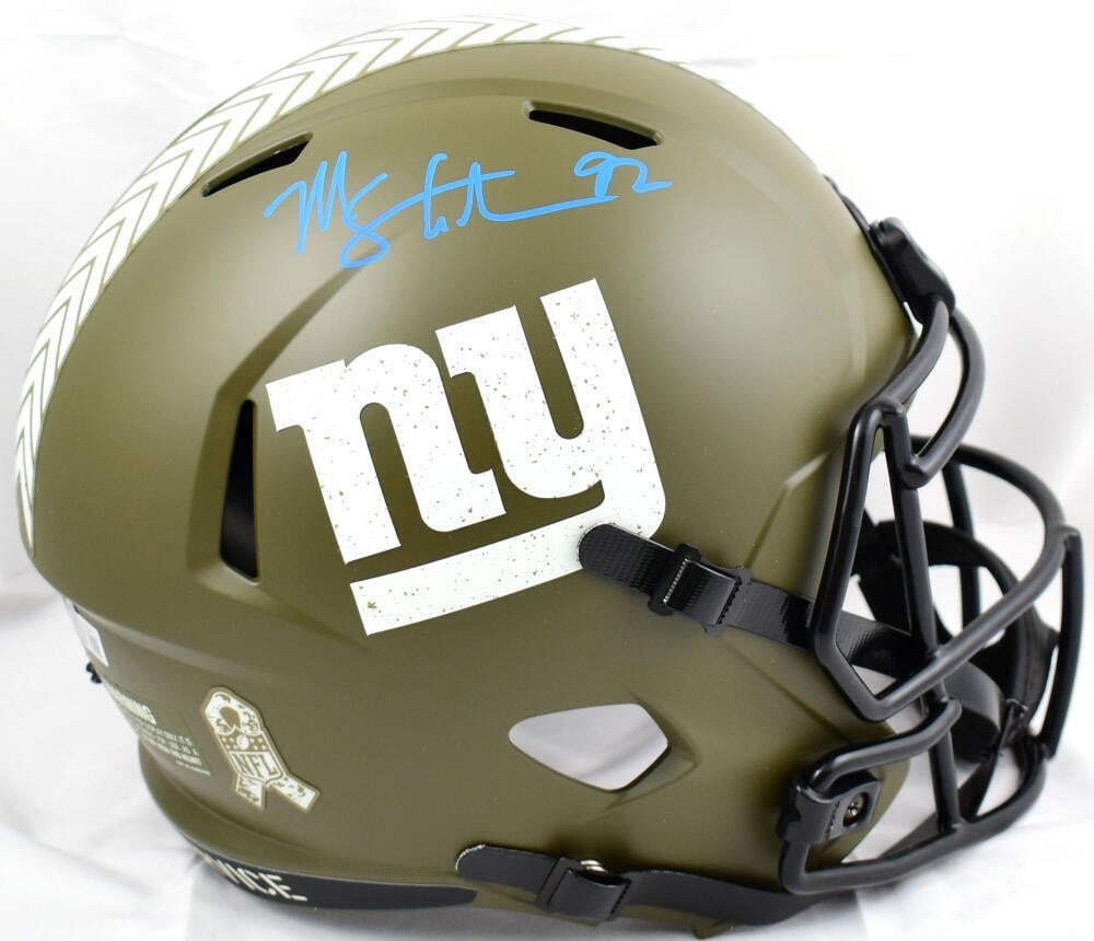 Michael Strahan Signed Giants Salute to Service Helmet Beckett Authenticated (1 of 10)