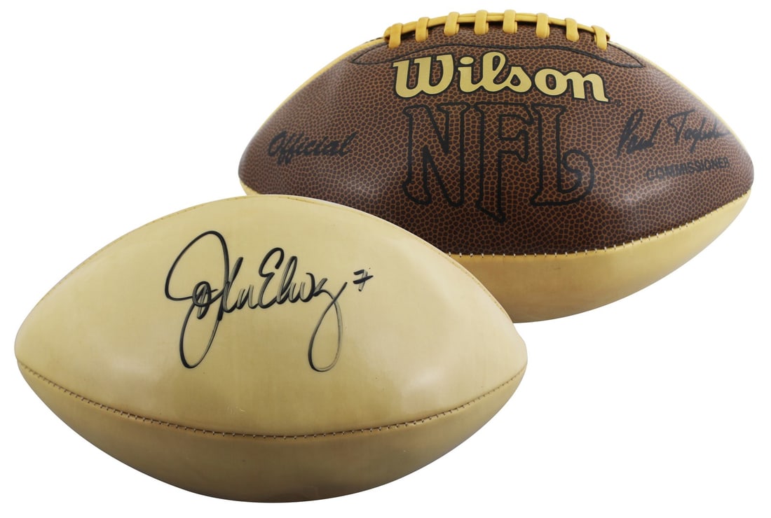 John Elway Signed Denver Broncos Wilson NFL Football Beckett Authenticated (1 of 4)