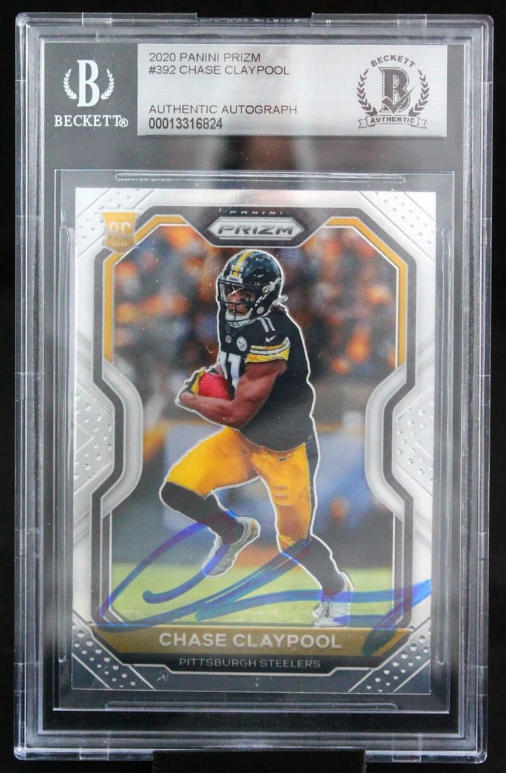 2020 Panini Prizm Chase Claypool Auto 10 Pittsburgh Steelers NFL Card (1 of 6)