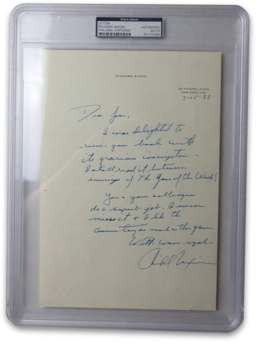 Richard Nixon Signed Personal Letter 1988 PSA/DNA Authenticated (1 of 4)