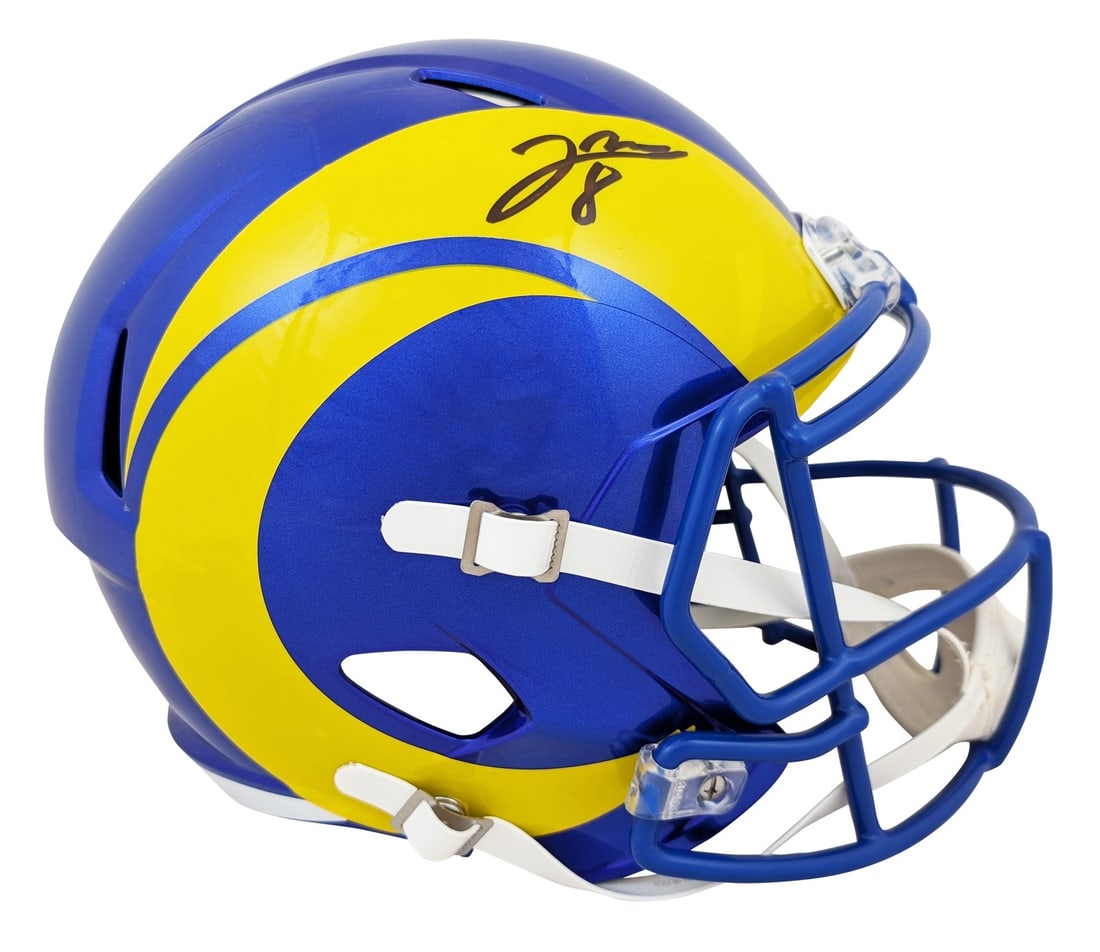 Jared Verse Signed Full Size Speed Rep Helmet Los Angeles Rams BAS Authenticated (1 of 3)