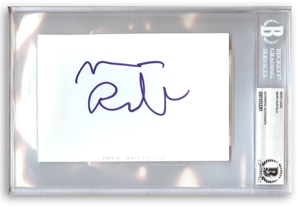 Mark Ruffalo Autographed Index Card Incredible Hulk Beckett Authenticated 6 x 9 (1 of 1)