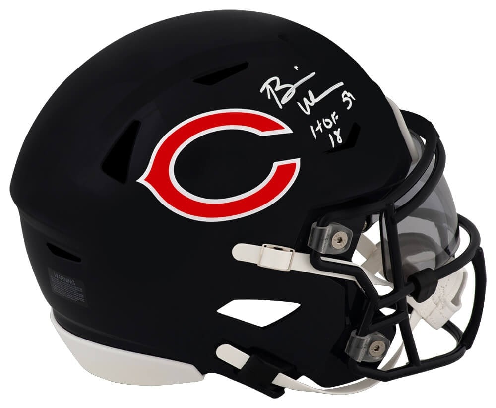 Brian Urlacher Signed Chicago Bears SpeedFlex Helmet with HOF 18 Inscription (1 of 1)