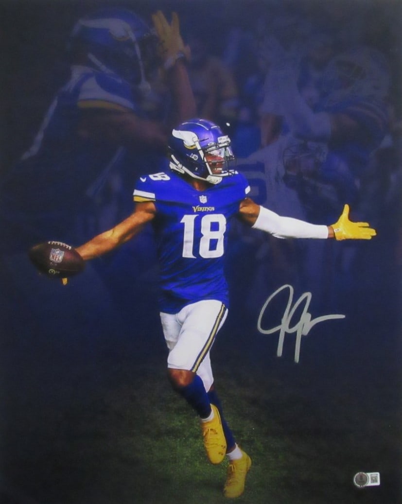 Justin Jefferson Autographed 16x20 Photo Minnesota Vikings Beckett Authenticated (1 of 3)