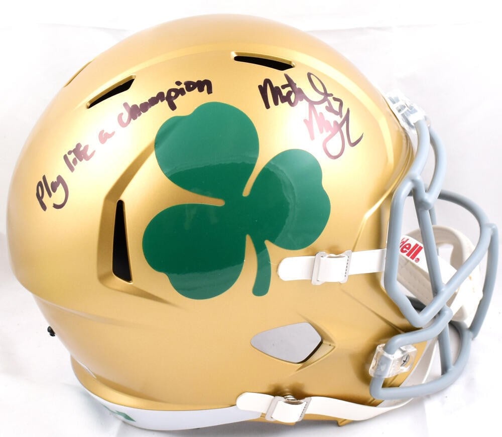 Michael Mayer Notre Dame Full Size Speed Helmet Signed Beckett Authenticated (1 of 6)