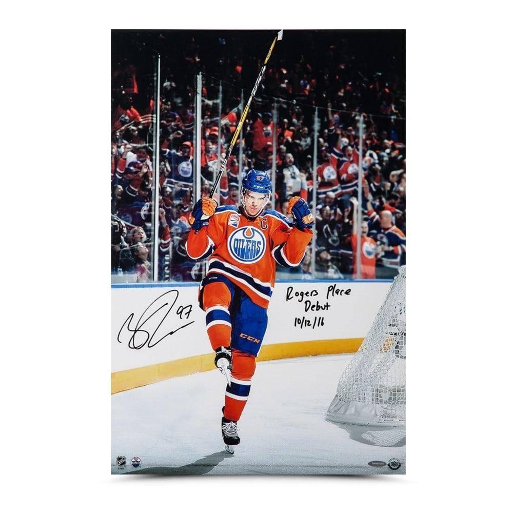 Connor McDavid Signed 16x24 Photo Inscribed Rogers Place Debut Oilers Upper Deck (1 of 4)